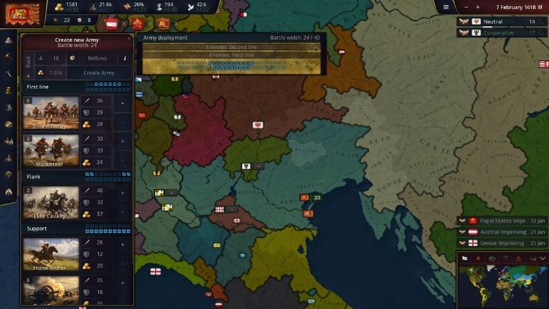 Tuyển mộ và huấn luyện binh sĩ trong Age of History 3