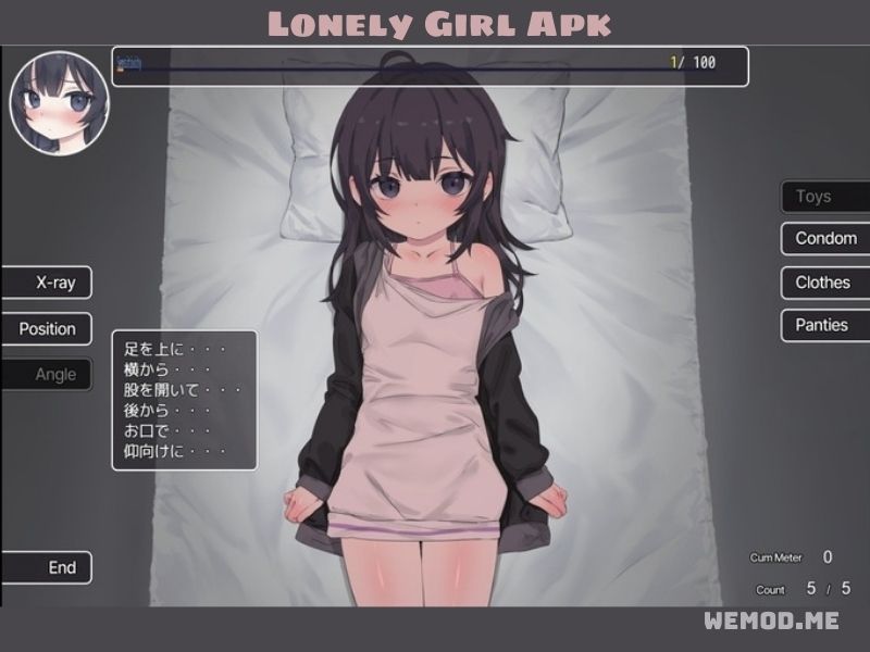 Giới thiệu game Lonely Girl Apk với phong cách anime buồn.