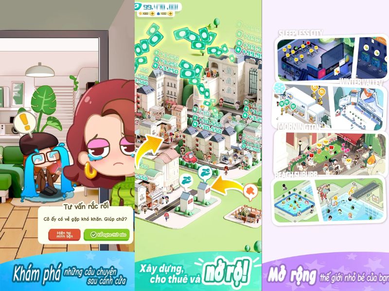 Lối chơi quản lý bất động sản trong Game Rent Please! – Landlord Sim