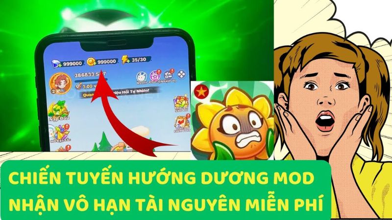 Menu Mod Chiến Tuyến Hướng Dương với các tính năng hack vip.