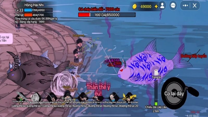 Sự khác biệt khi sử dụng hack câu cá vạn cân trên build.