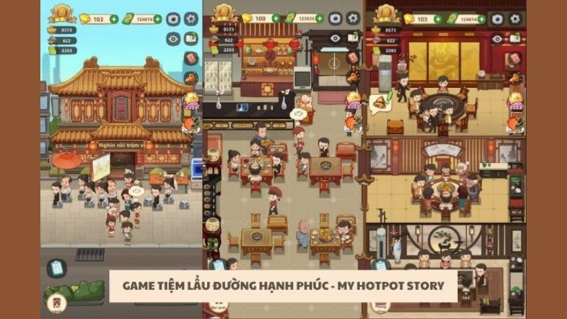 Mở rộng phòng VIP và khu vực sân khấu kịch trong game tiệm lẩu.